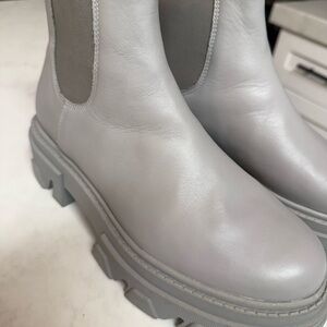 Sam Edelman Daelyn chunky sole  Gray Leather Ankle Boots waterproof